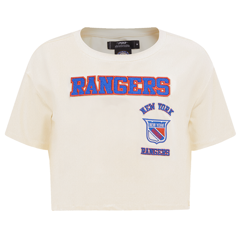 NHL NEW YORK RANGERS RETRO CLASSIC T-SHIRT À COUPE CARRÉE POUR FEMME (COQUILLE D'ŒUF)