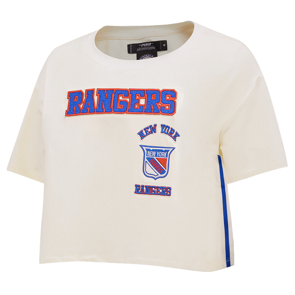 NHL NEW YORK RANGERS RETRO CLASSIC T-SHIRT À COUPE CARRÉE POUR FEMME (COQUILLE D'ŒUF)