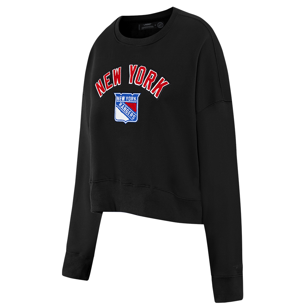 NHL NEW YORK RANGERS CLASSIC WOMEN'S FLEECE CREWNECK (BLACK)