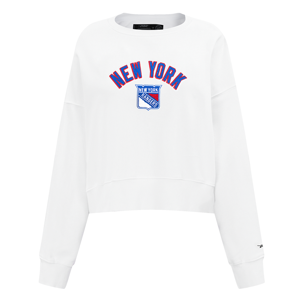 NHL NEW YORK RANGERS CLASSIC WOMEN'S FLEECE CREWNECK (WHITE)