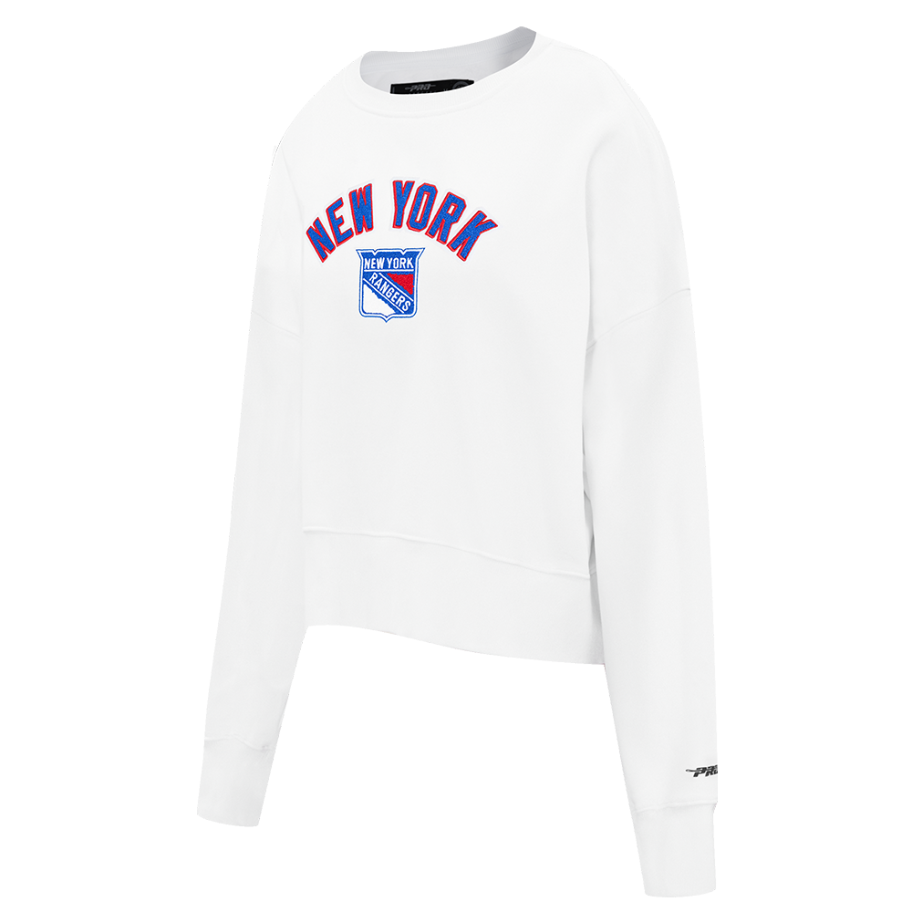 NHL NEW YORK RANGERS CLASSIC WOMEN'S FLEECE CREWNECK (WHITE)