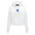 NHL NEW YORK RANGERS CLASSIC CHANDAIL À CAPUCHON COURT EN MOLLETON POUR FEMME (BLANC)
