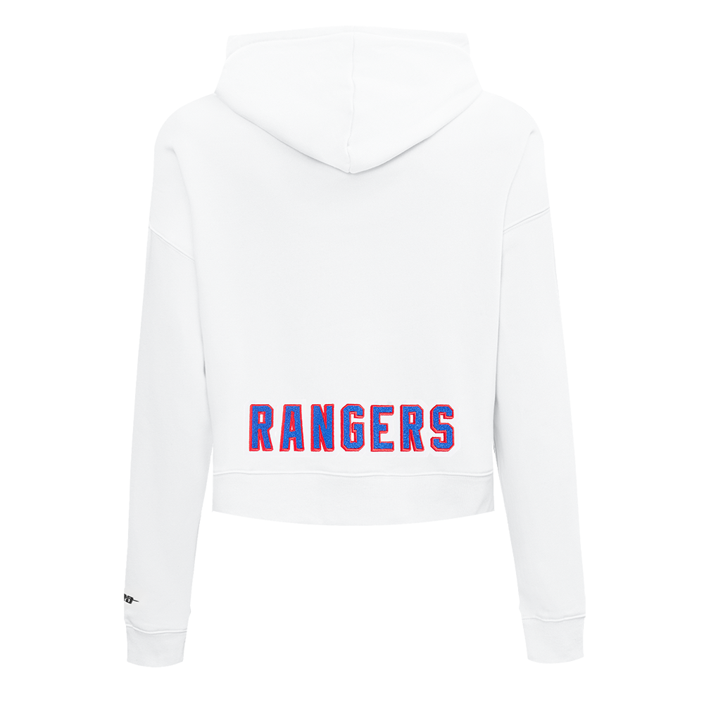 NHL NEW YORK RANGERS CLASSIC CHANDAIL À CAPUCHON COURT EN MOLLETON POUR FEMME (BLANC)