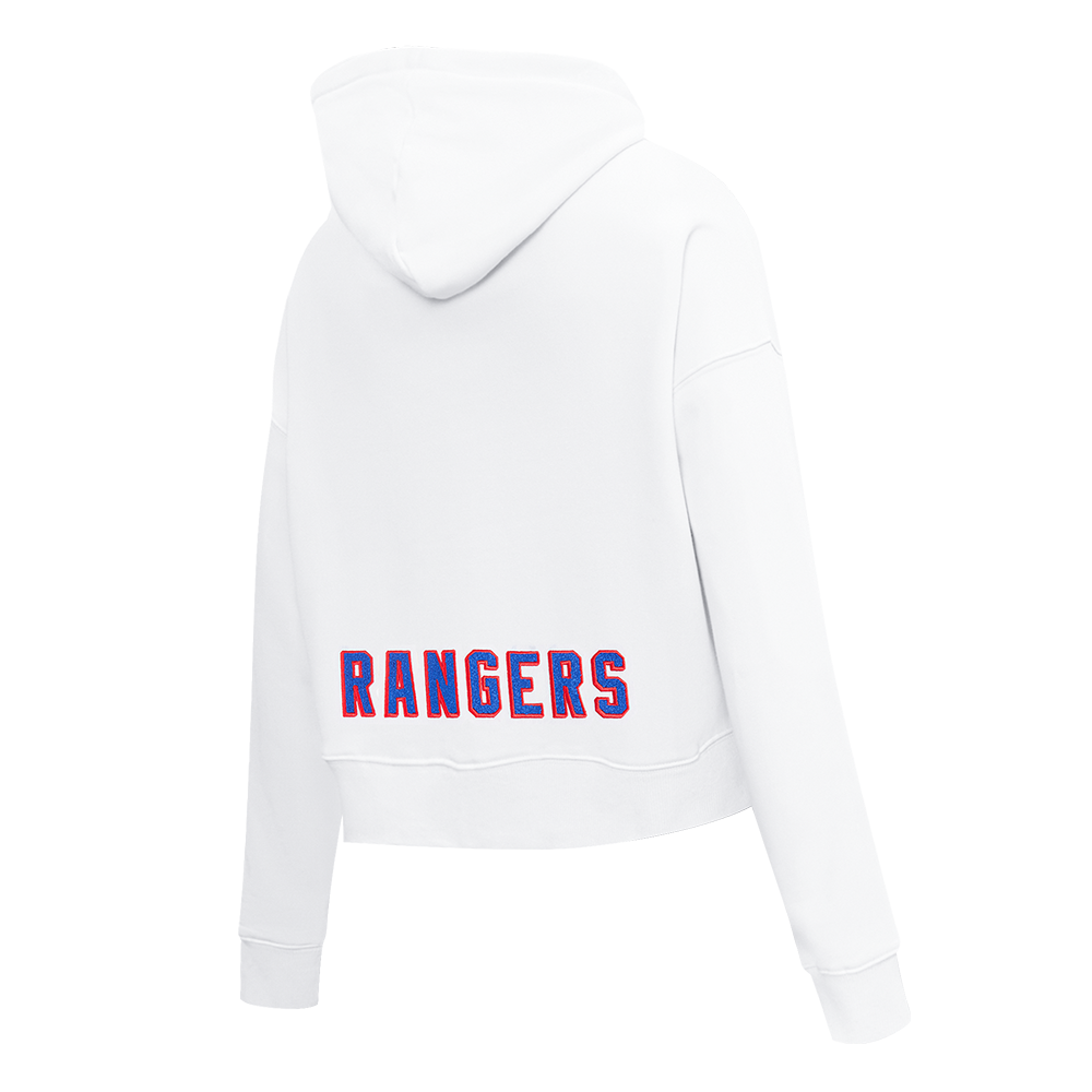 NHL NEW YORK RANGERS CLASSIC CHANDAIL À CAPUCHON COURT EN MOLLETON POUR FEMME (BLANC)