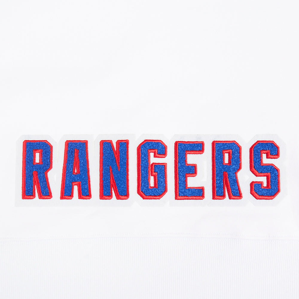 NHL NEW YORK RANGERS CLASSIC CHANDAIL À CAPUCHON COURT EN MOLLETON POUR FEMME (BLANC)