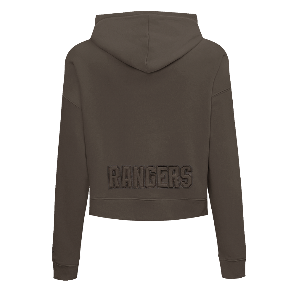 NHL NEW YORK RANGERS NEUTRAL CHANDAIL À CAPUCHON COURT EN MOLLETON (TAUPE FONCÉ)