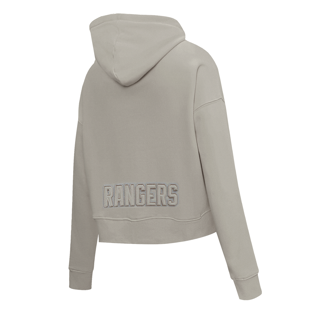 NHL NEW YORK RANGERS NEUTRAL WOMEN'S CROPPED PULLOVER HOODIE (TAUPE)