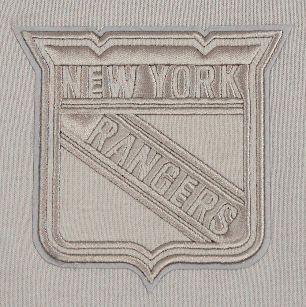 NHL NEW YORK RANGERS NEUTRAL WOMEN'S CROPPED PULLOVER HOODIE (TAUPE)