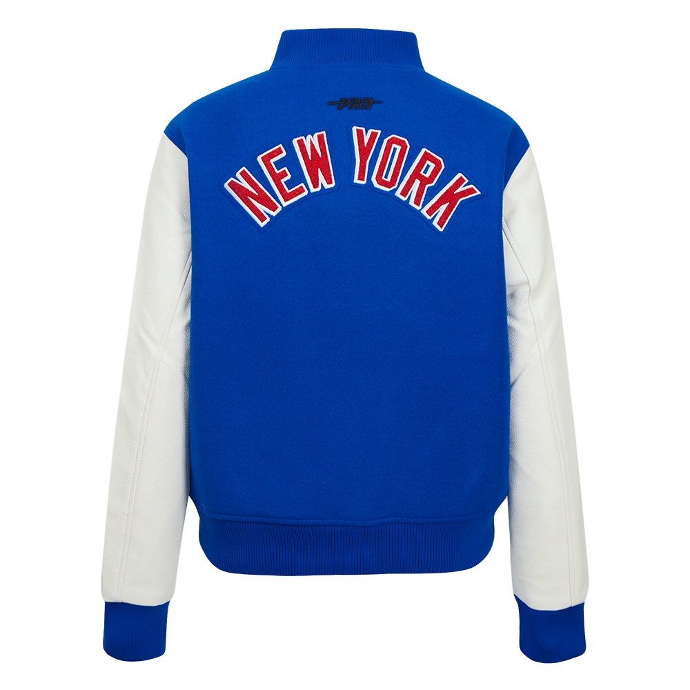 NHL NEW YORK RANGERS CLASSIC BLOUSON COLLÉGIAL POUR FEMME (BLEU ROYAL/BLANC)