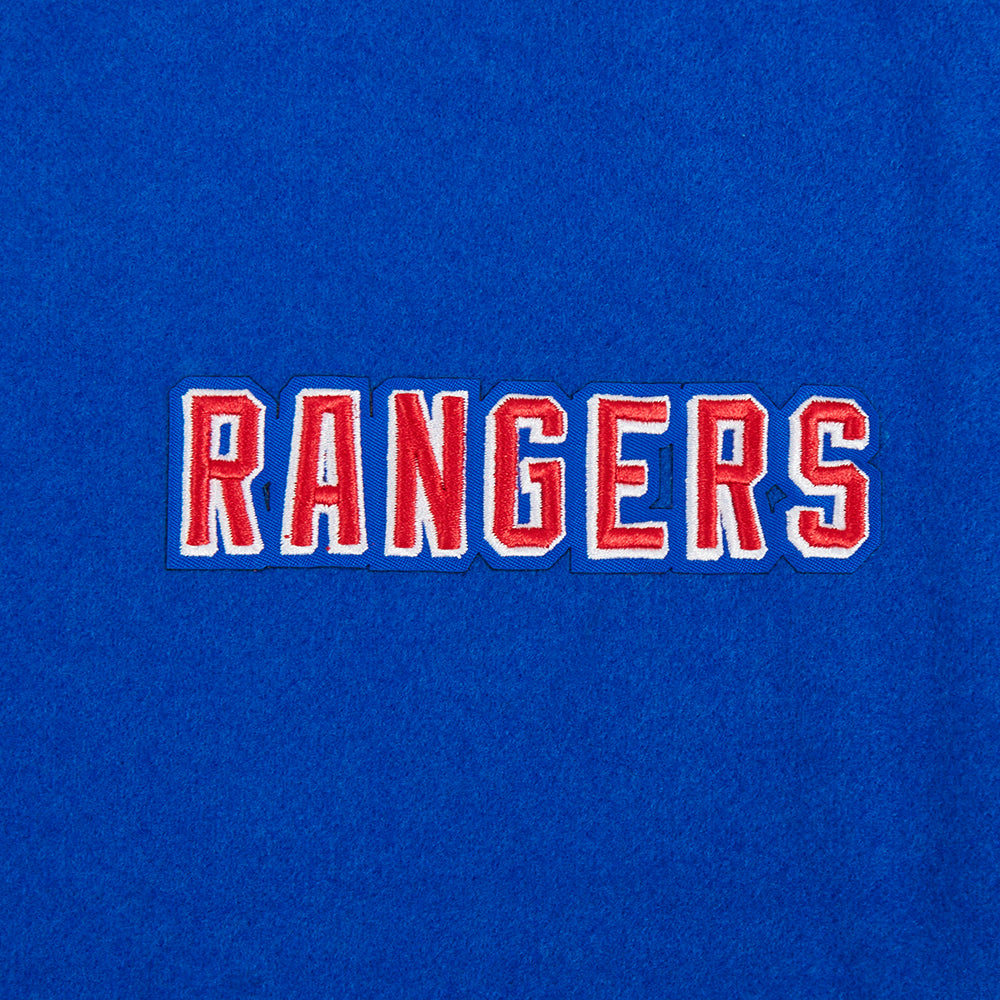 NHL NEW YORK RANGERS CLASSIC BLOUSON COLLÉGIAL POUR FEMME (BLEU ROYAL/BLANC)
