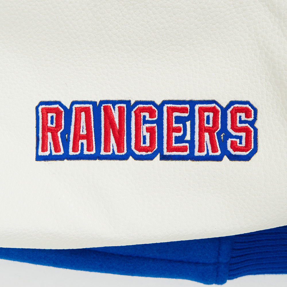 NHL NEW YORK RANGERS CLASSIC BLOUSON COLLÉGIAL POUR FEMME (BLEU ROYAL/BLANC)