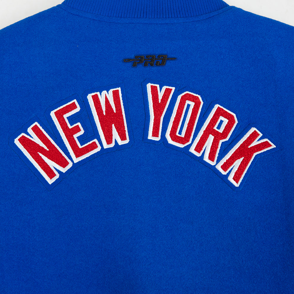 NHL NEW YORK RANGERS CLASSIC BLOUSON COLLÉGIAL POUR FEMME (BLEU ROYAL/BLANC)