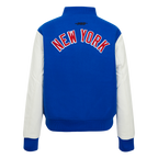 NHL NEW YORK RANGERS CLASSIC BLOUSON COLLÉGIAL POUR FEMME (BLEU ROYAL/BLANC)