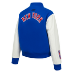 NHL NEW YORK RANGERS CLASSIC BLOUSON COLLÉGIAL POUR FEMME (BLEU ROYAL/BLANC)