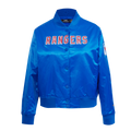 NHL NEW YORK RANGERS CLASSIC WOMEN'S SATIN JACKET (ROYAL BLUE)
