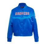 NHL NEW YORK RANGERS CLASSIC WOMEN'S SATIN JACKET (ROYAL BLUE)