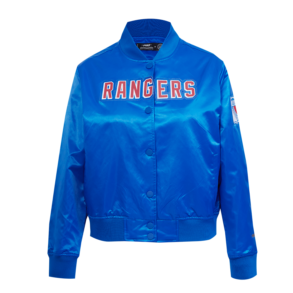 NHL NEW YORK RANGERS CLASSIC WOMEN'S SATIN JACKET (ROYAL BLUE)