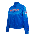 NHL NEW YORK RANGERS CLASSIC WOMEN'S SATIN JACKET (ROYAL BLUE)