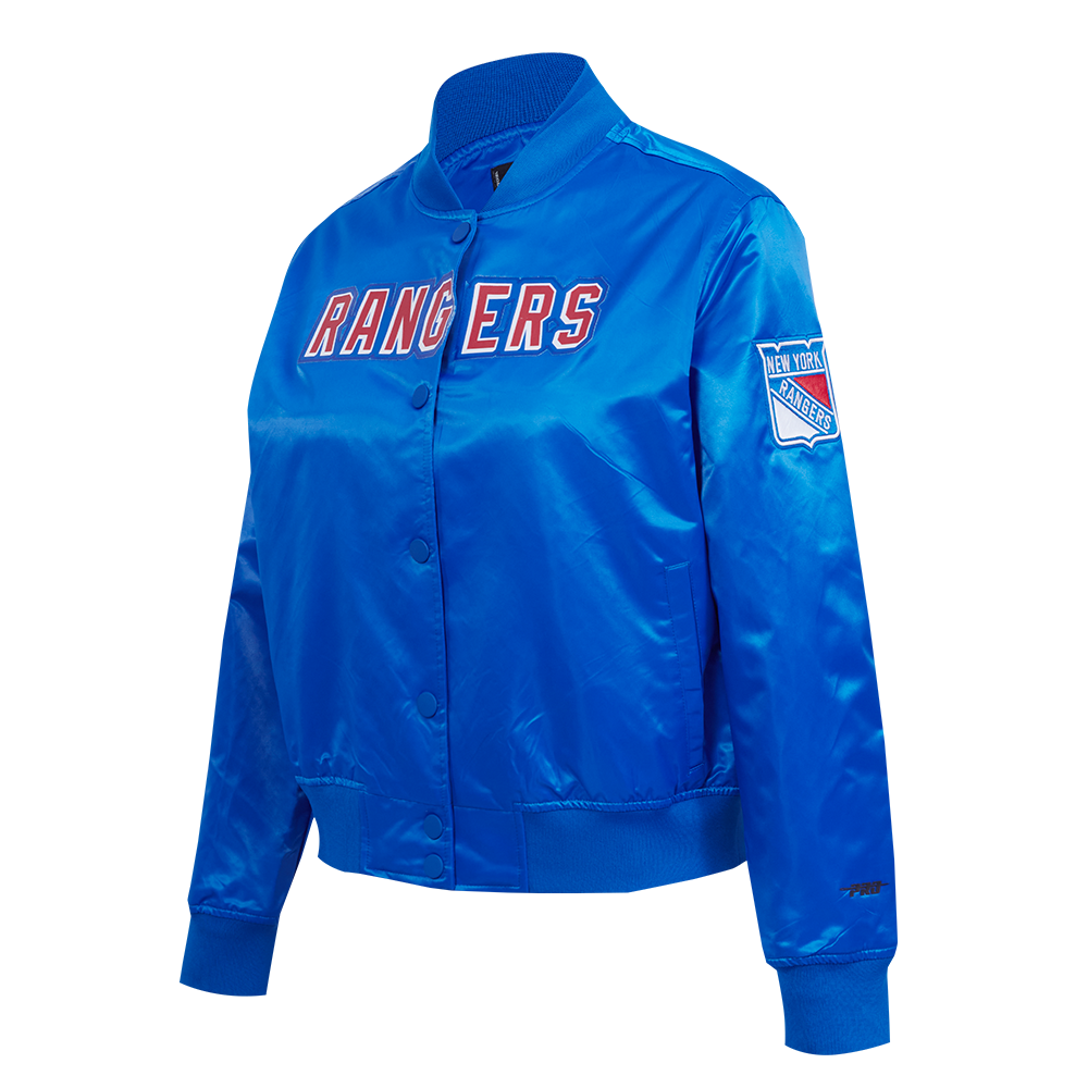 NHL NEW YORK RANGERS CLASSIC WOMEN'S SATIN JACKET (ROYAL BLUE)