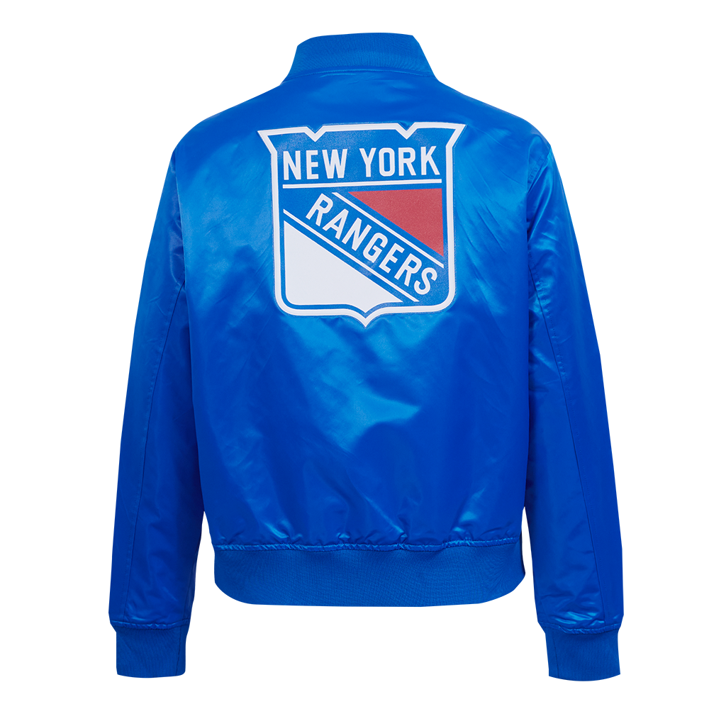 NHL NEW YORK RANGERS CLASSIC WOMEN'S SATIN JACKET (ROYAL BLUE)