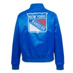 NHL NEW YORK RANGERS CLASSIC WOMEN'S SATIN JACKET (ROYAL BLUE)