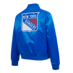 NHL NEW YORK RANGERS CLASSIC WOMEN'S SATIN JACKET (ROYAL BLUE)