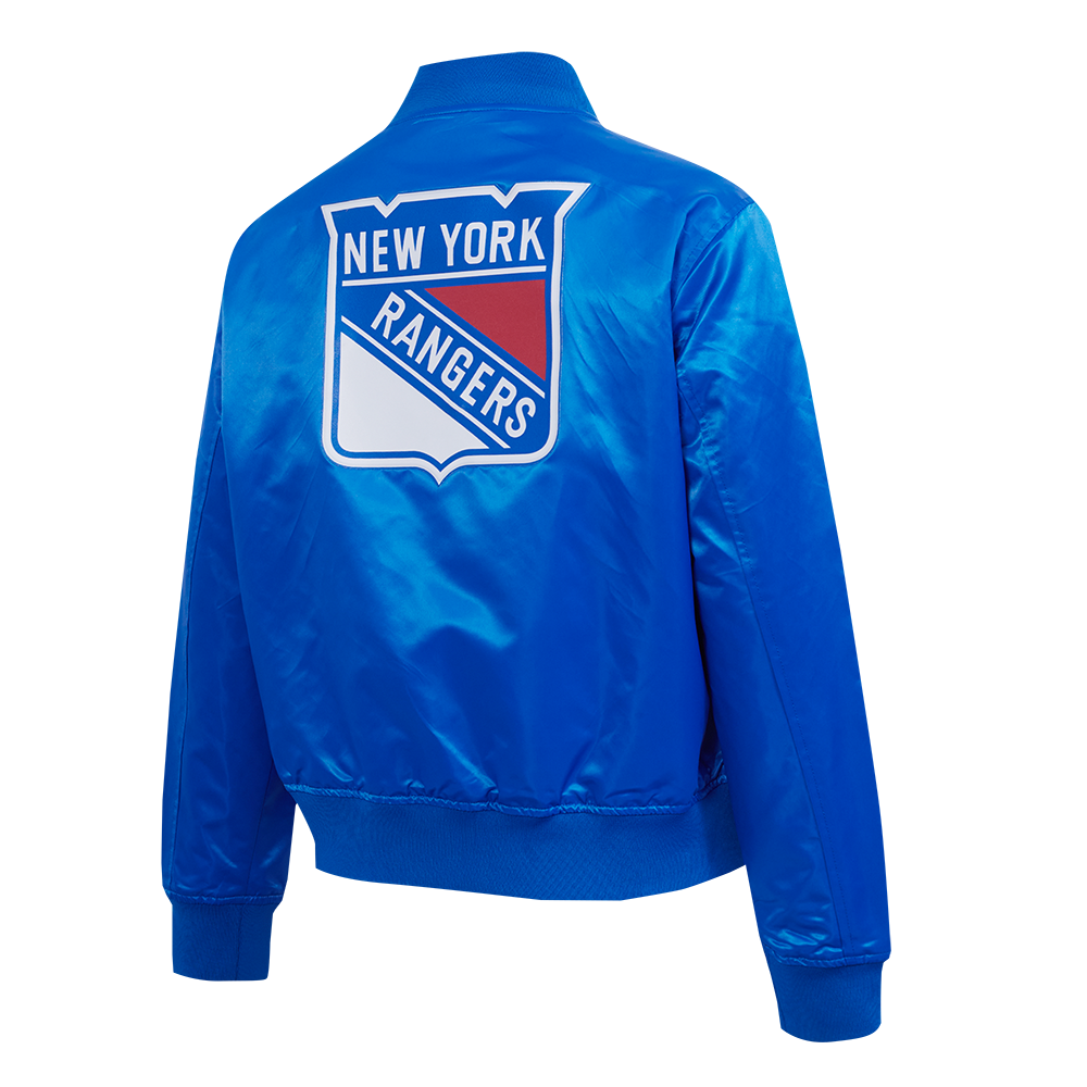 NHL NEW YORK RANGERS CLASSIC WOMEN'S SATIN JACKET (ROYAL BLUE)