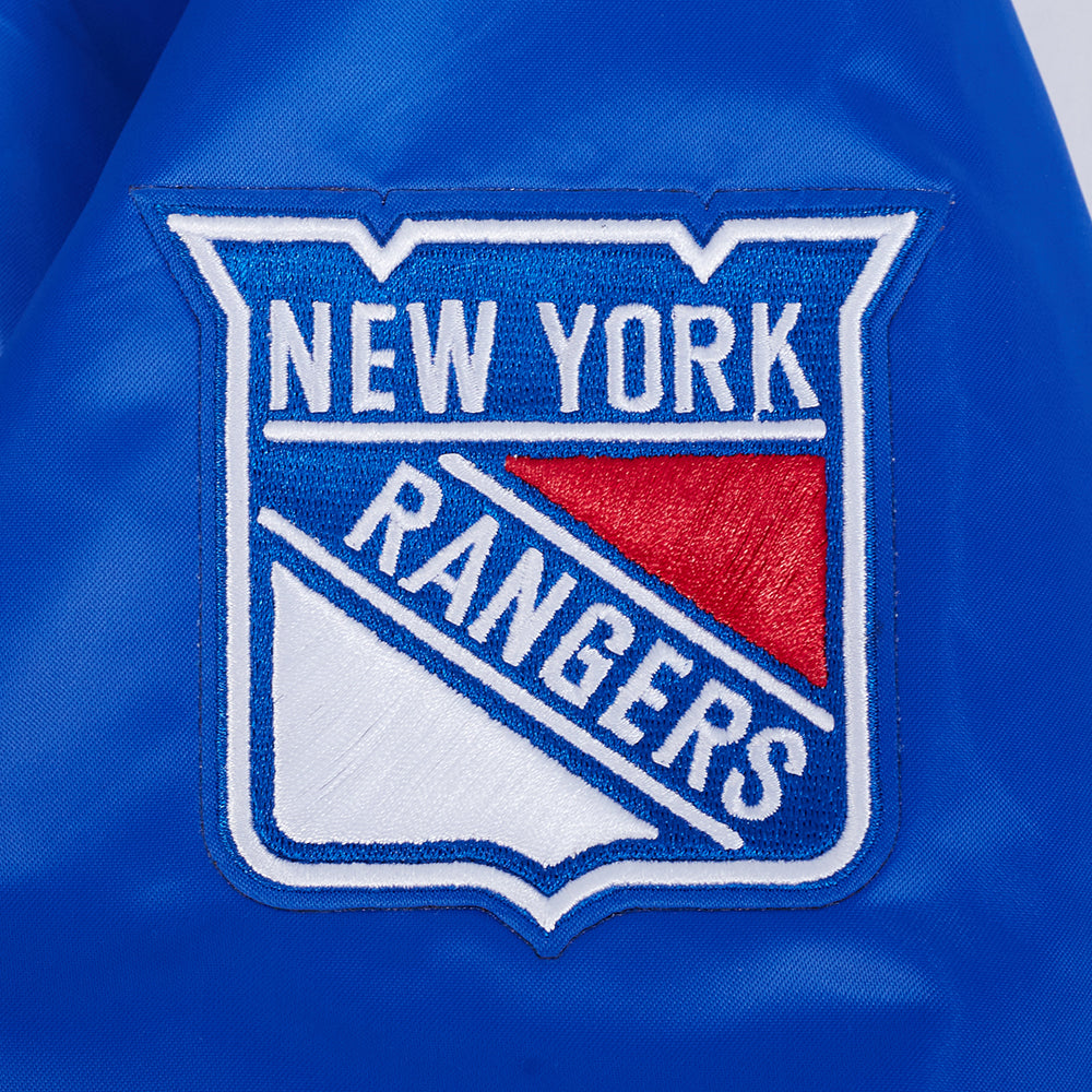 NHL NEW YORK RANGERS CLASSIC WOMEN'S SATIN JACKET (ROYAL BLUE)