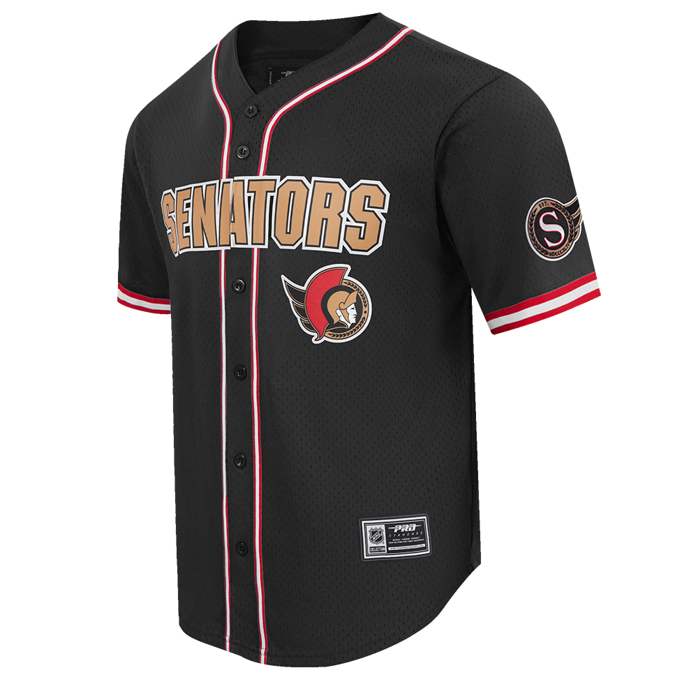 NHL OTTAWA SENATORS CLASSIC MESH CHEMISE BOUTONNÉE (NOIR/ROUGE)