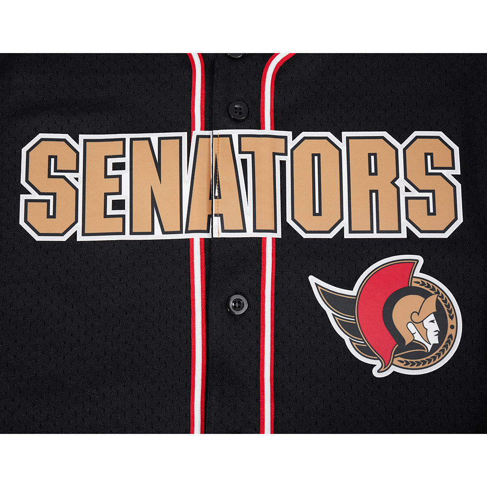 NHL OTTAWA SENATORS CLASSIC MESH CHEMISE BOUTONNÉE (NOIR/ROUGE)