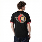 NHL OTTAWA SENATORS CLASSIC MESH CHEMISE BOUTONNÉE (NOIR/ROUGE)
