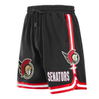 NHL OTTAWA SENATORS CLASSIC CHENILLE MEN'S DK SHORT (BLACK/RED)