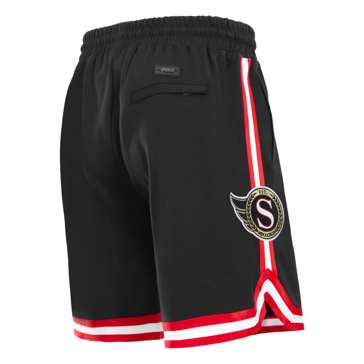 NHL OTTAWA SENATORS CLASSIC CHENILLE MEN'S DK SHORT (BLACK/RED)