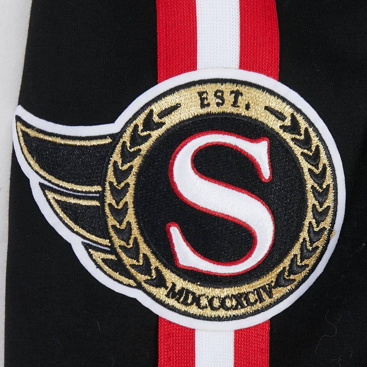 NHL OTTAWA SENATORS CLASSIC CHENILLE MEN'S DK SHORT (BLACK/RED)