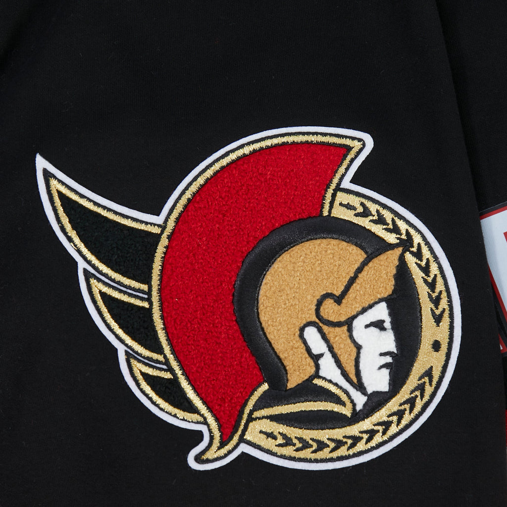 NHL OTTAWA SENATORS CLASSIC CHENILLE MEN'S DK SHORT (BLACK/RED)