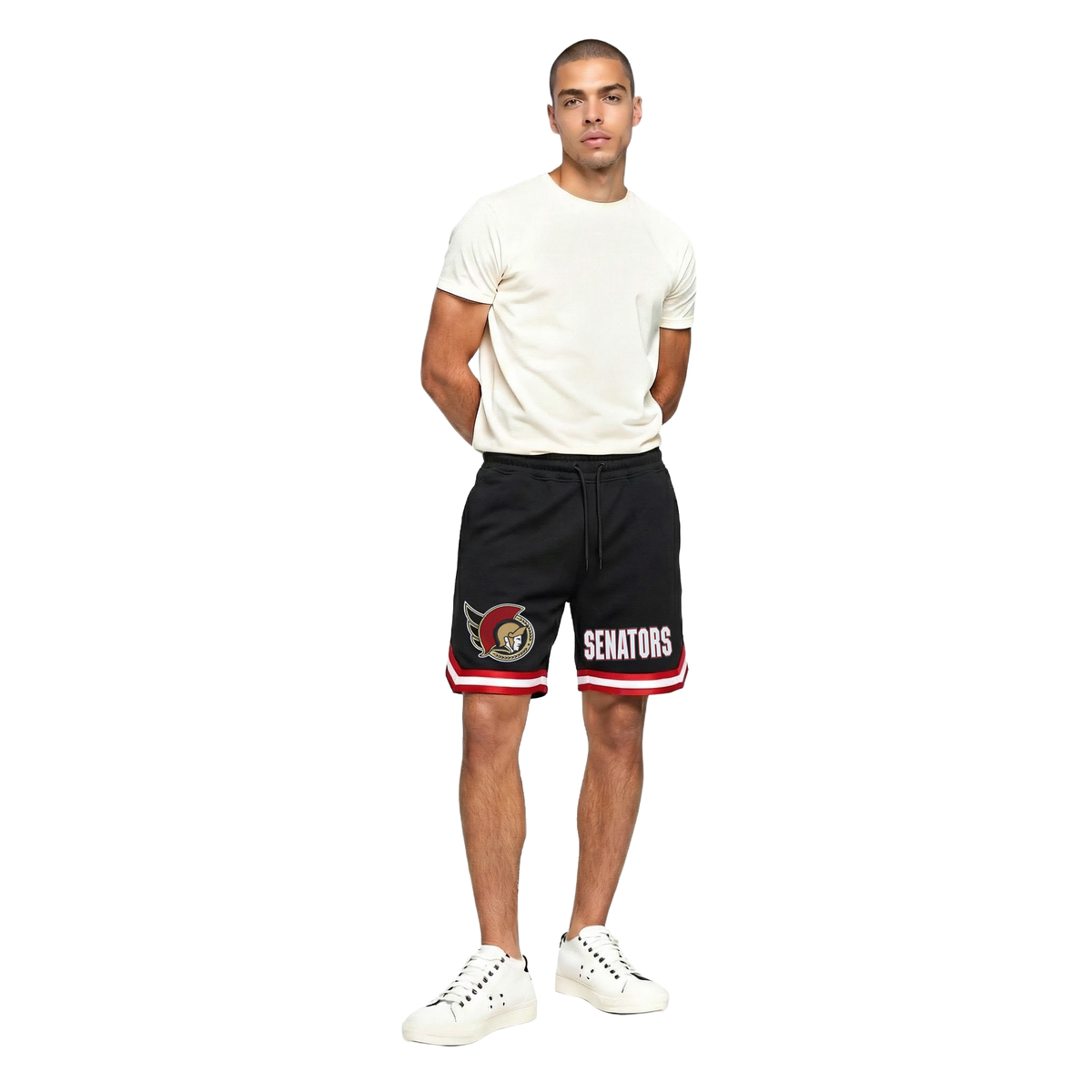 NHL OTTAWA SENATORS CLASSIC CHENILLE MEN'S DK SHORT (BLACK/RED)