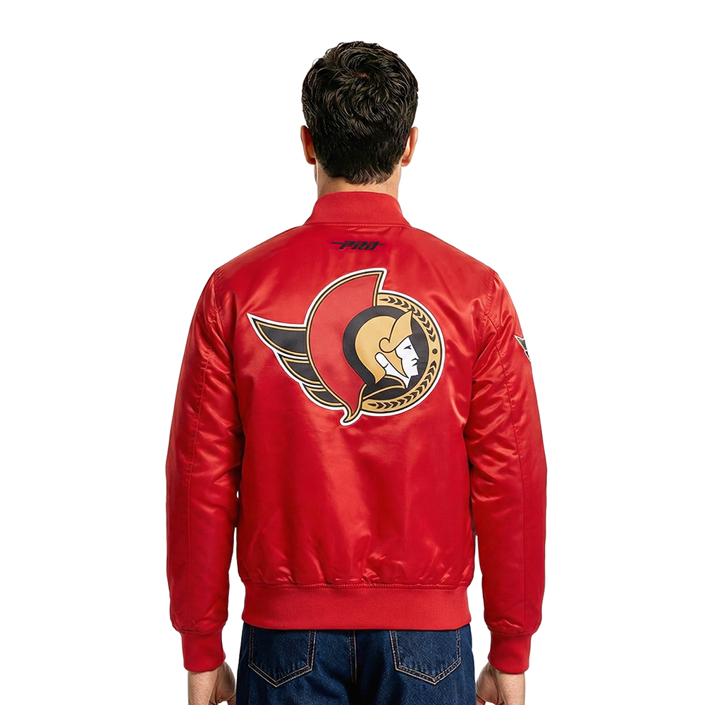 NHL OTTAWA SENATORS CLASSIC BLOUSON EN SATIN POUR HOMME (ROUGE)