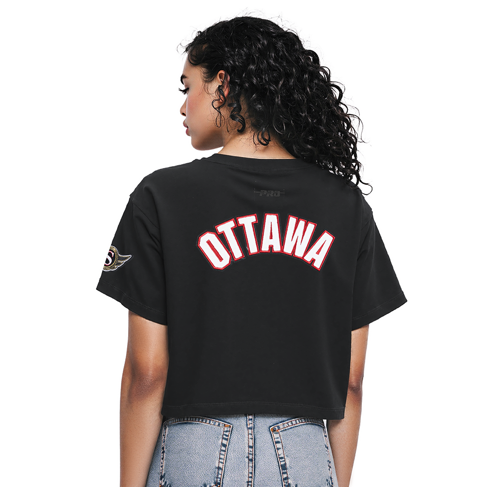 NHL OTTAWA SENATORS  CLASSIC WOMEN'S SJ BOXY TEE (BLACK)