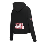 NHL OTTAWA SENATORS CLASSIC CHANDAIL À CAPUCHON COURT EN MOLLETON POUR FEMME (NOIR)
