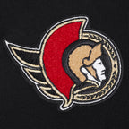 NHL OTTAWA SENATORS CLASSIC CHANDAIL À CAPUCHON COURT EN MOLLETON POUR FEMME (NOIR)