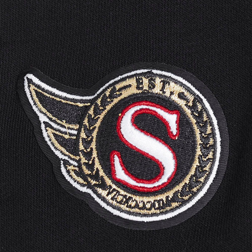 NHL OTTAWA SENATORS CLASSIC CHANDAIL À CAPUCHON COURT EN MOLLETON POUR FEMME (NOIR)