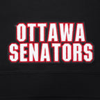 NHL OTTAWA SENATORS CLASSIC CHANDAIL À CAPUCHON COURT EN MOLLETON POUR FEMME (NOIR)