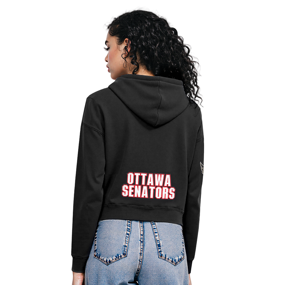NHL OTTAWA SENATORS CLASSIC WOMEN'S FLC  CROPPED PO HOODIE (BLACK)