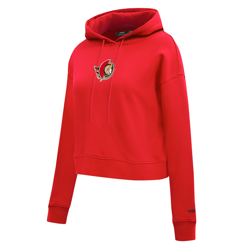 NHL OTTAWA SENATORS CLASSIC WOMEN'S FLC CROPPED PO HOODIE (RED)
