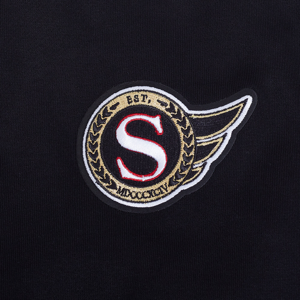 NHL OTTAWA SENATORS CLASSIC CHANDAIL À COL ROND EN MOLLETON POUR FEMME (NOIR)