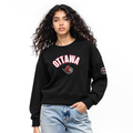 NHL OTTAWA SENATORS CLASSIC CHANDAIL À COL ROND EN MOLLETON POUR FEMME (NOIR)