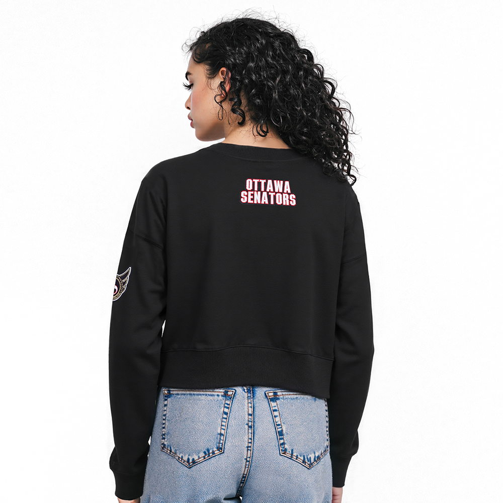 NHL OTTAWA SENATORS  CLASSIC WOMEN'S FLC CREWNECK (BLACK)
