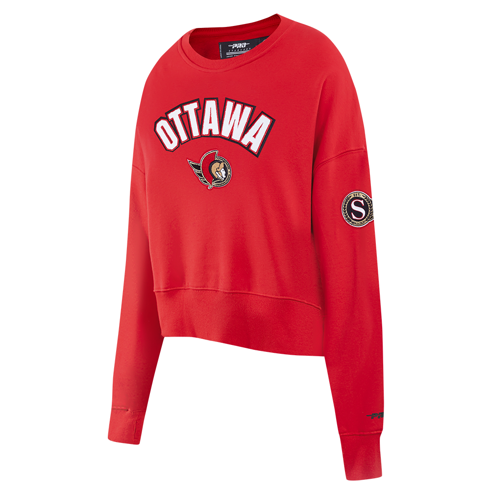 NHL OTTAWA SENATORS CLASSIC WOMEN'S FLC CREWNECK (RED)