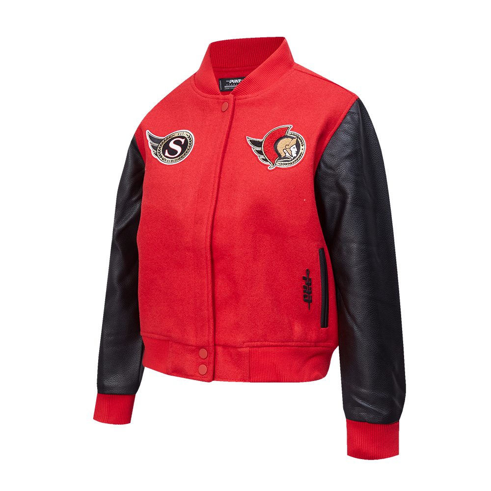 NHL OTTAWA SENATORS  CLASSIC WOMEN'S VARSITY JACKET (RED/BLACK)
