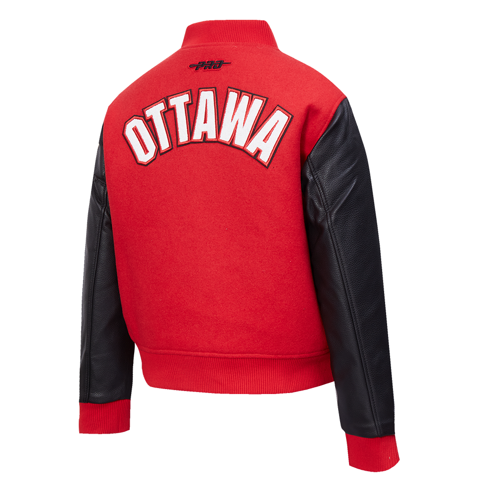 NHL OTTAWA SENATORS  CLASSIC WOMEN'S VARSITY JACKET (RED/BLACK)